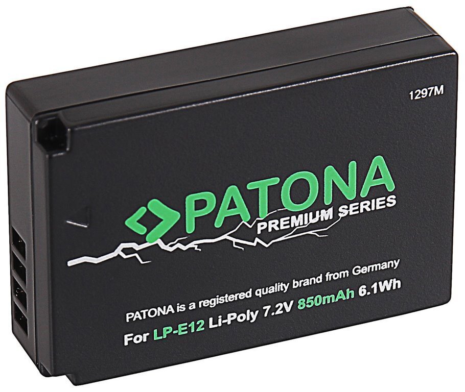 PATONA akku pro valokuva Canon LP-E12 850mAh Li-Ion PREMIUM hinta ja tiedot | Videokameran akut ja paristot | hobbyhall.fi