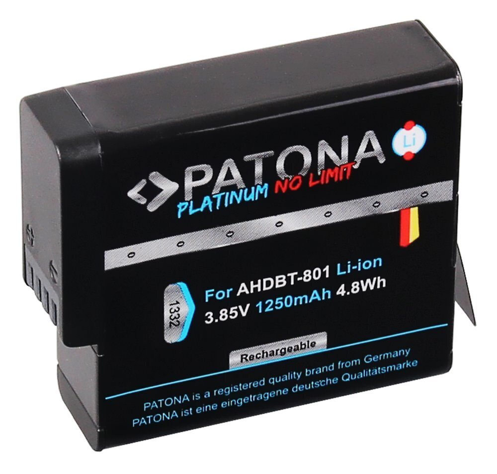 PATONA pro digitaalinen kamera GoPro Hero 5/6/7/8 1250mAh Li-Ion Platinum hinta ja tiedot | Videokameran akut ja paristot | hobbyhall.fi