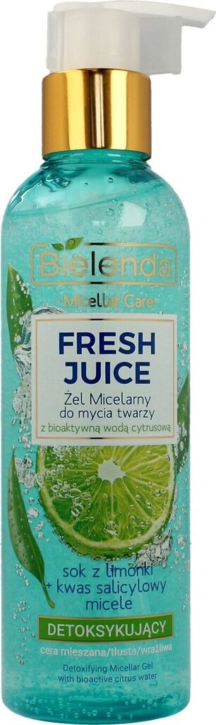 Fresh Juice myrkkyjä poistava miselligeeli sitrusvedellä Limonka 190g hinta ja tiedot | Kasvojen puhdistusaineet | hobbyhall.fi