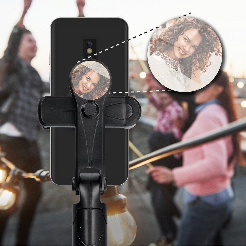 Yhdistetty selfie-tikku jalustalla ja kaukosäätimellä Bluetooth peilimustalla SSTR-11, SELFIE STICK / BLUETOOTH CONTROL / TRIPOD hinta ja tiedot | Selfie-tikut ja -telineet | hobbyhall.fi