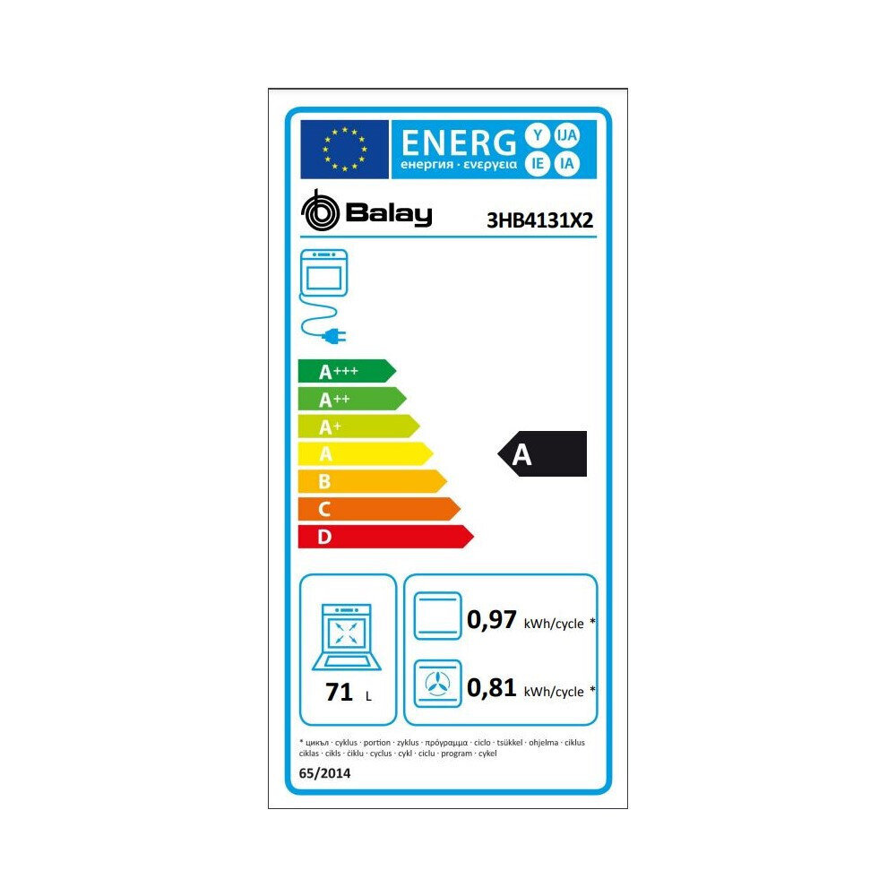 Balay 3HB4131X2 71 L 3400 W hinta ja tiedot | Erillisuunit | hobbyhall.fi