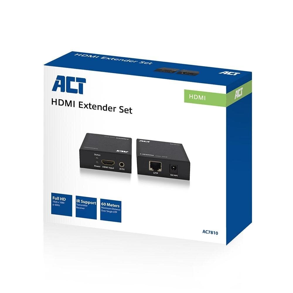 HDMI Extender setti, yksi Cat6, 60 metrin, 3D- ja IR-tuki hinta ja tiedot | Adapterit | hobbyhall.fi