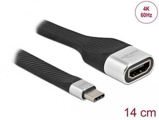 Delock FPC litteä nauhakaapeli USB Type-C - HDMI (DP Alt Mode) 4K 60 Hz 14 cm hinta ja tiedot | Adapterit | hobbyhall.fi