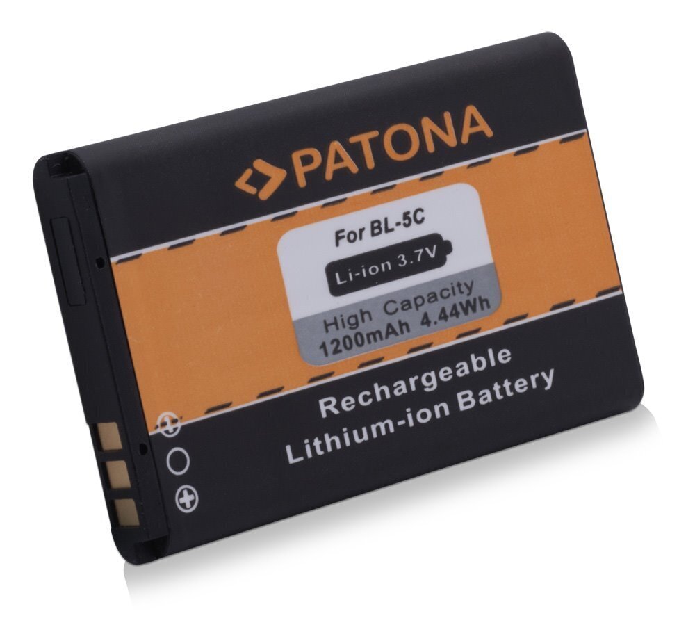 PATONA akku matkapuhelimeen Nokia BL-5C 1200mAh 3,7V Li-Ion hinta ja tiedot | Puhelimen akut | hobbyhall.fi