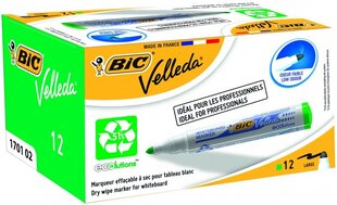 Valkotaulumerkki Bic Velleda 1701 1-5 mm, pyöreä pää, vihreä, 12 kpl. 701023 hinta ja tiedot | Kirjoitusvälineet | hobbyhall.fi