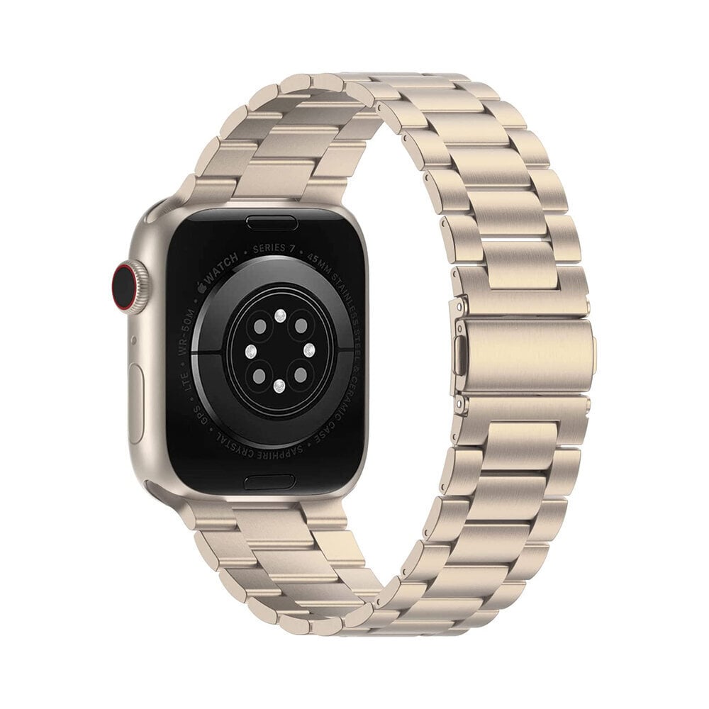 Apple Watch Teräsranneke – Starlight 38/41mm hinta ja tiedot | Älykellojen ja aktiivisuusrannekkeiden lisätarvikkeet | hobbyhall.fi