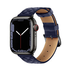 Apple Watch HOCO Elegant Nahkaranneke – Midnight blue 42/44/45/49 mm hinta ja tiedot | Älykellojen ja aktiivisuusrannekkeiden lisätarvikkeet | hobbyhall.fi