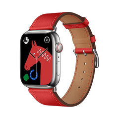 Apple Watch HOCO Single Tour Nahkaranneke – Punainen 38/40/41 mm hinta ja tiedot | Älykellojen ja aktiivisuusrannekkeiden lisätarvikkeet | hobbyhall.fi