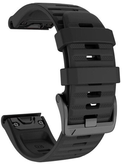 4wrist Silikonihihna Garmin Fenix ​​7X/Fenix ​​6X/ Fenix ​​5X Plus/ Fenix ​​3 - 26 mm - musta hinta ja tiedot | Älykellojen ja aktiivisuusrannekkeiden lisätarvikkeet | hobbyhall.fi