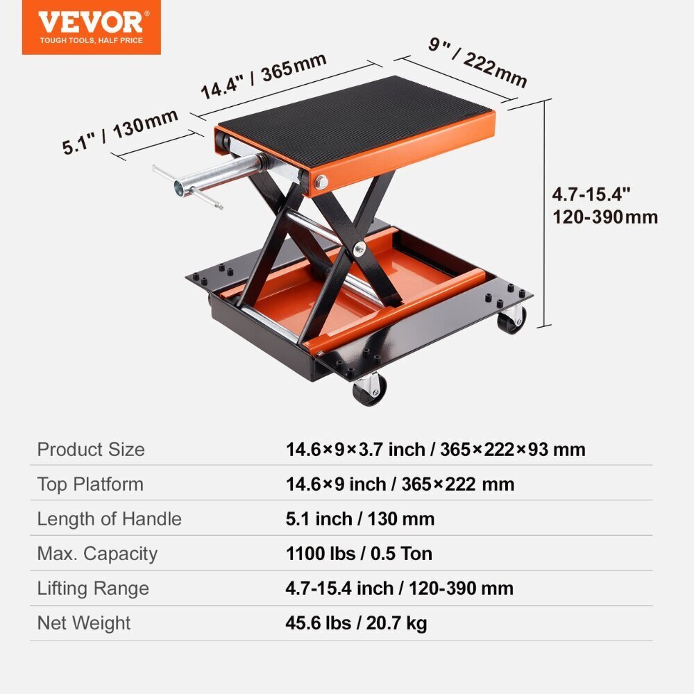 Moottoripyöränostin Vevor, 500 kg hinta ja tiedot | Lisätarvikkeet autoiluun | hobbyhall.fi