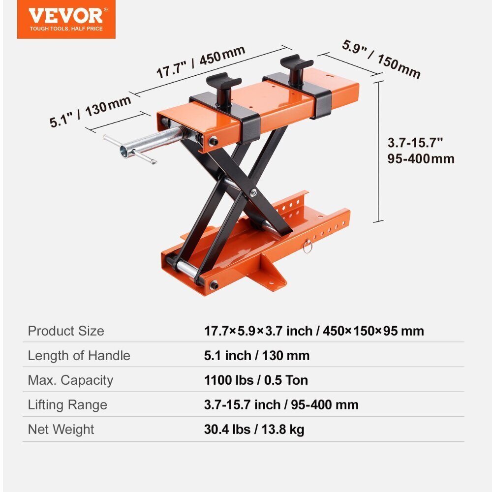 Moottoripyörän nosturi Vevor, 1 kpl hinta ja tiedot | Lisätarvikkeet autoiluun | hobbyhall.fi