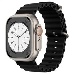 iWear S1 uritettu pehmeä silikoni 20 mm hihna Apple Watchille 49 mm / 45 mm / 44 mm / 42 mm musta hinta ja tiedot | Älykellojen ja aktiivisuusrannekkeiden lisätarvikkeet | hobbyhall.fi