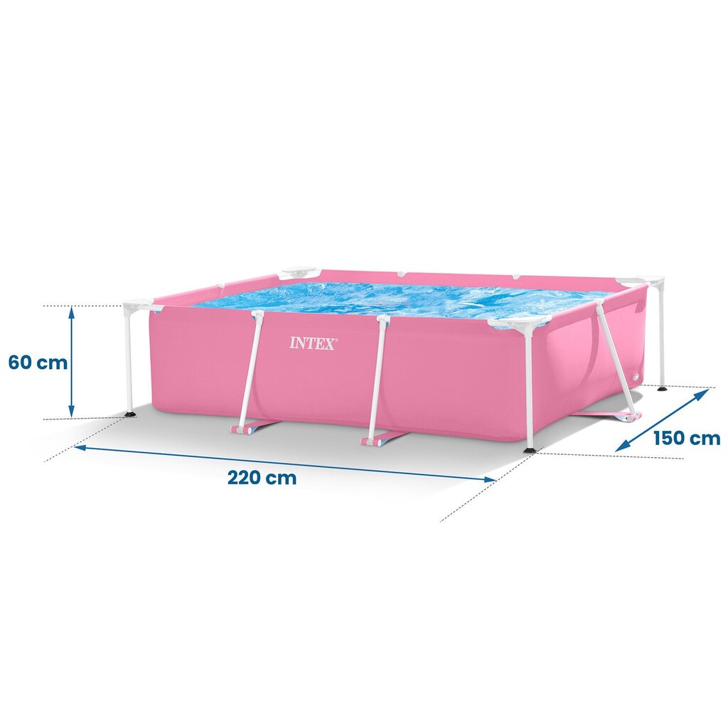 Suuri suorakulmainen kehys puutarha-allas 220 x 150 cm INTEX 28266 hinta ja tiedot | Uima-altaat | hobbyhall.fi