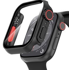 2in1 kotelo + karkaistu lasi Apple Watch 7/8 45MM, musta hinta ja tiedot | Älykellojen ja aktiivisuusrannekkeiden lisätarvikkeet | hobbyhall.fi