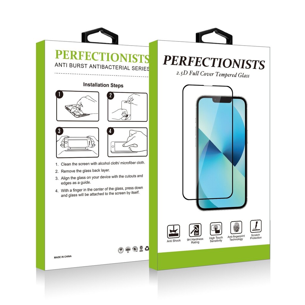 Karkaistu lasi 2.5D Perfectionists Apple iPhone 16 musta hinta ja tiedot | Näytönsuojakalvot ja -lasit | hobbyhall.fi