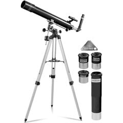 Kaukoputki tähtitieteellinen refraktori planeettahavaintoja varten, Uniprodo UNI_TELESCOPE_041, 900 mm., halkaisija 80 mm. hinta ja tiedot | Mikroskoopit ja teleskoopit | hobbyhall.fi