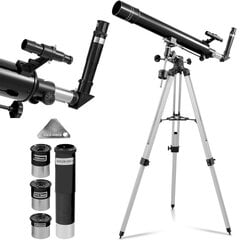 Kaukoputki tähtitieteellinen refraktori planeettahavaintoja varten, Uniprodo UNI_TELESCOPE_041, 900 mm., halkaisija 80 mm. hinta ja tiedot | Mikroskoopit ja teleskoopit | hobbyhall.fi