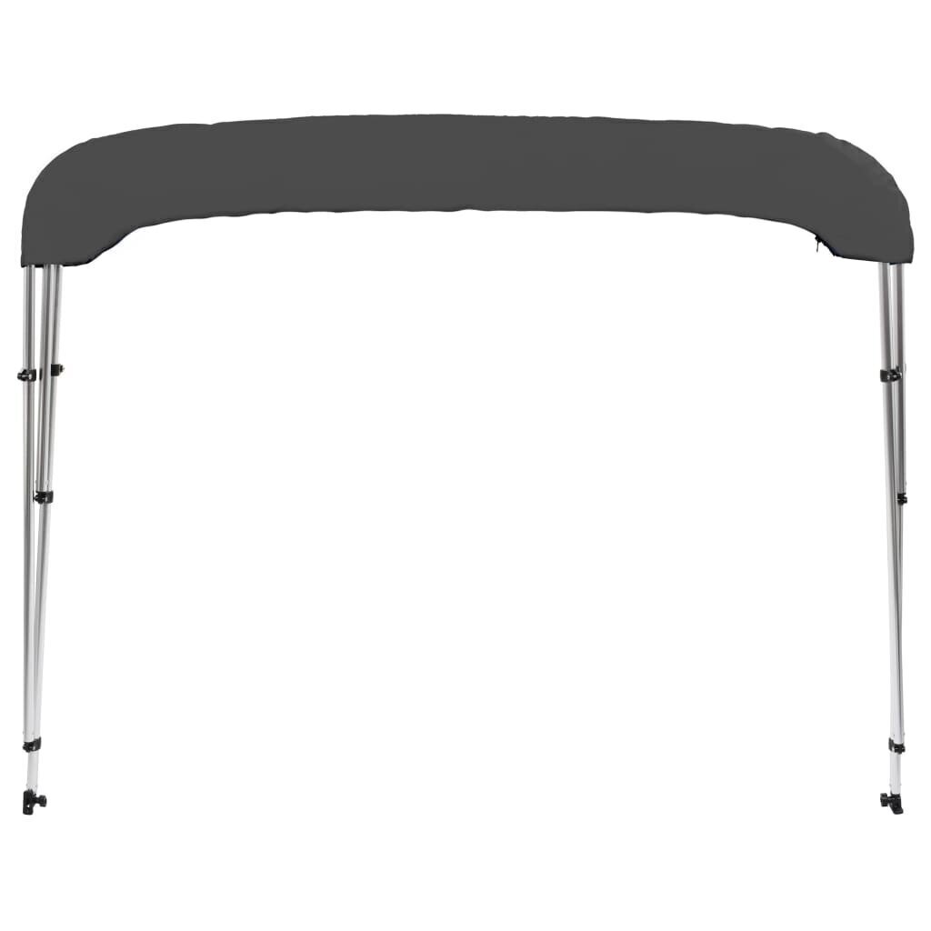 3-kaarinen bimini-kate antrasiitti 183x140x137 cm hinta ja tiedot | Lisävarusteet veneisiin ja kajakkeihin | hobbyhall.fi