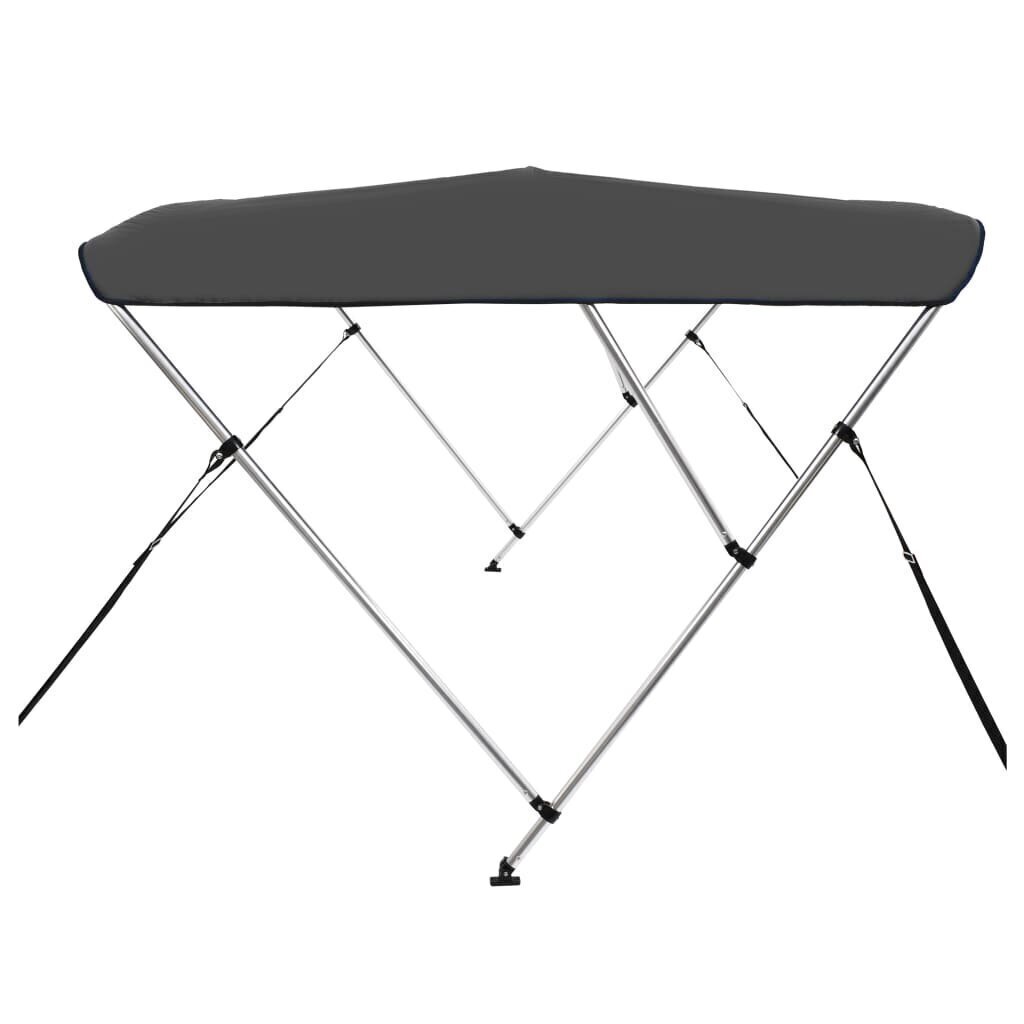 3-kaarinen bimini-kate antrasiitti 183x160x137 cm hinta ja tiedot | Lisävarusteet veneisiin ja kajakkeihin | hobbyhall.fi