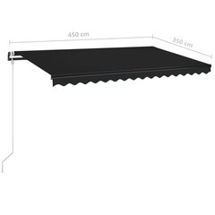 Sisäänkelattava markiisi LED/tuulisensori 450x350cm antrasiitti hinta ja tiedot | Aurinkovarjot ja markiisit | hobbyhall.fi