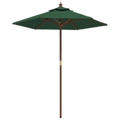 Puutarhan aurinkovarjo puutolppa vihreä 196x231 cm hinta ja tiedot | Aurinkovarjot ja markiisit | hobbyhall.fi