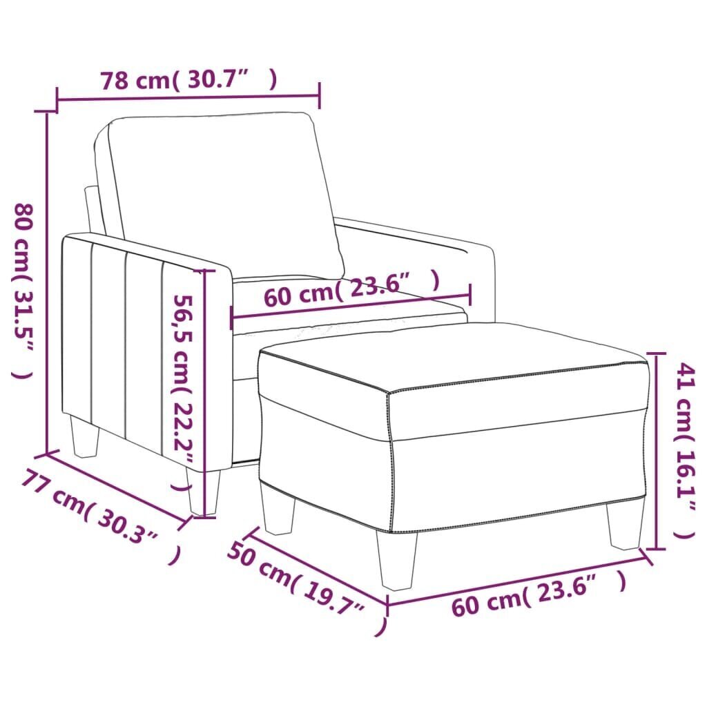 Olohuoneen nojatuoli vidaXL, beige hinta ja tiedot | Nojatuolit | hobbyhall.fi