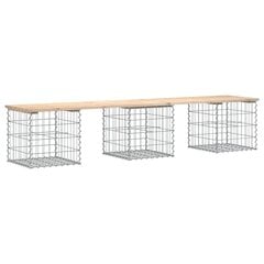 Puutarhapenkki kivikori tyyli 203x44x42 cm täysi mänty hinta ja tiedot | Puutarhapenkit | hobbyhall.fi