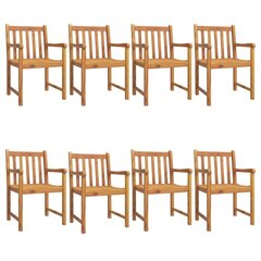 Puutarhatuolit 8 kpl 56x55,5x90 cm täysi akasiapuu hinta ja tiedot | Puutarhatuolit | hobbyhall.fi