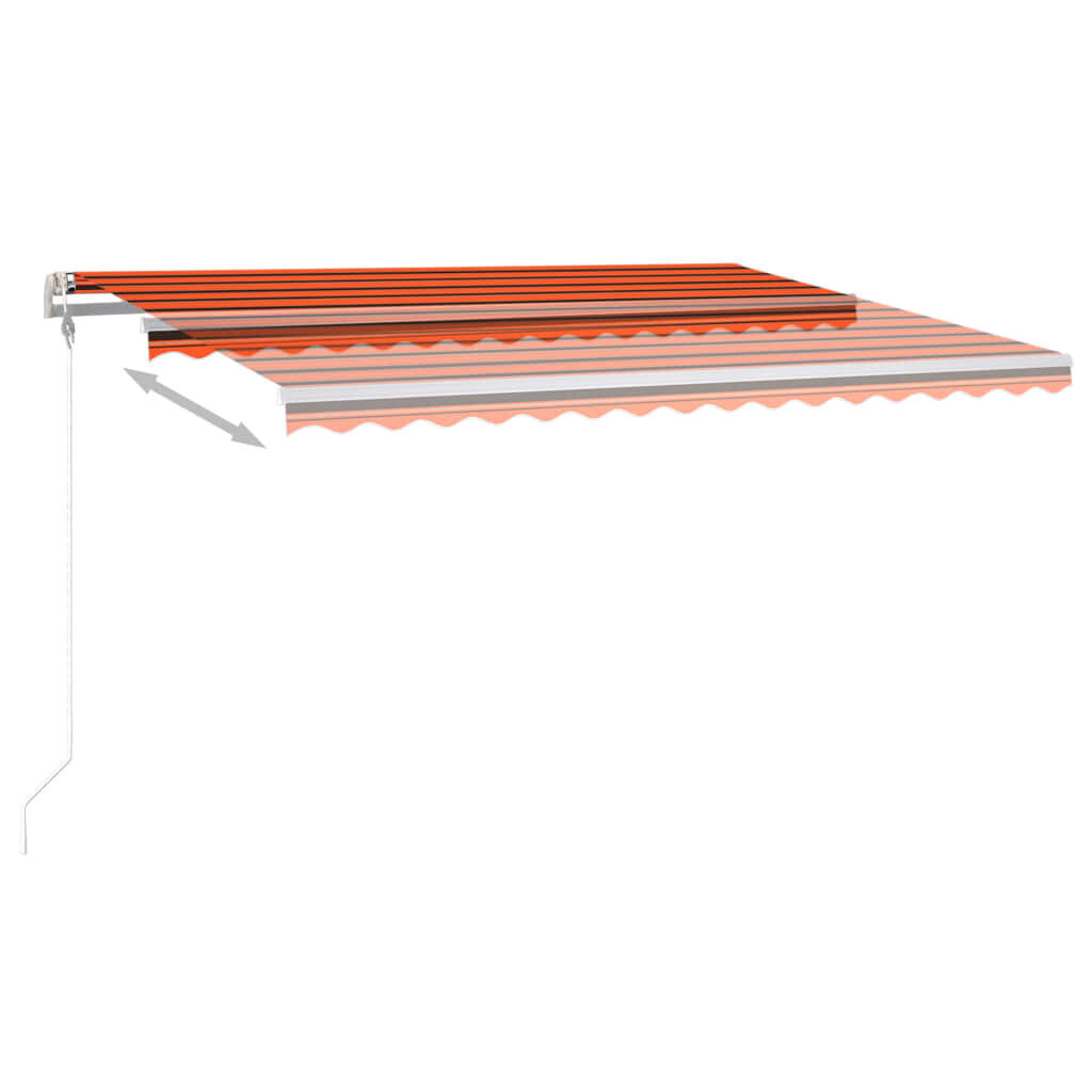 Sisäänkelattava markiisi LED/tuulisens. 450x300cm oranssiruskea hinta ja tiedot | Aurinkovarjot ja markiisit | hobbyhall.fi