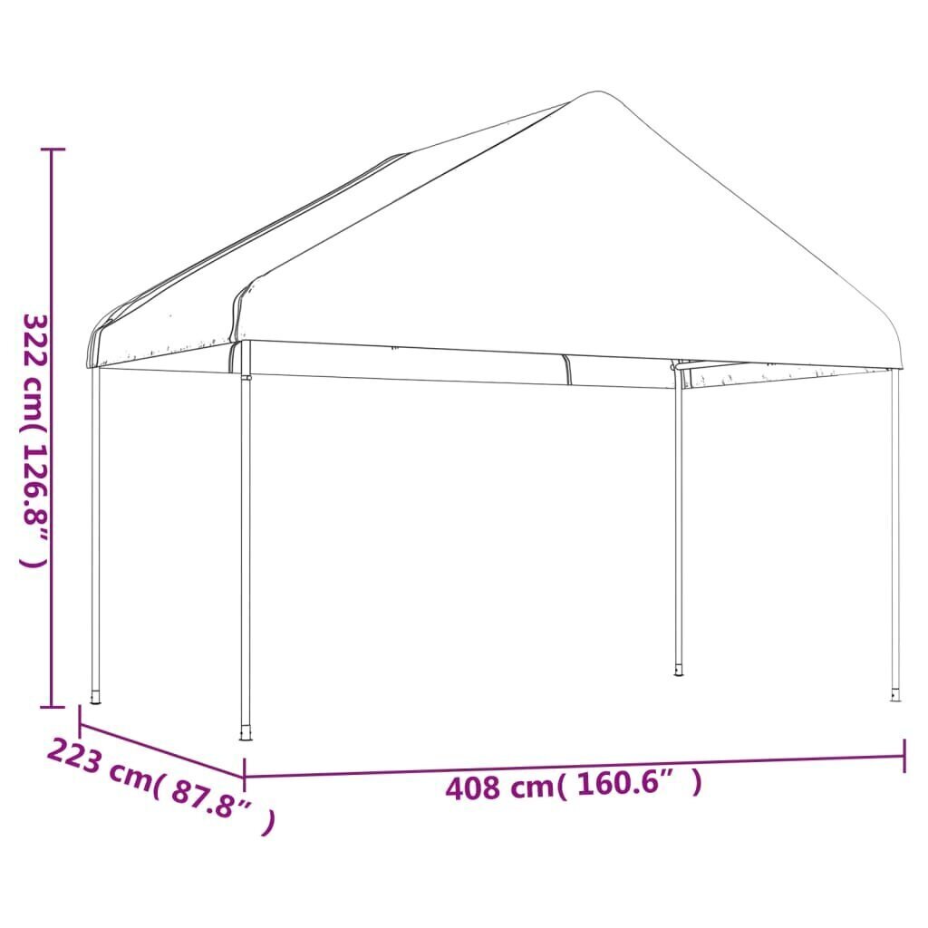 Huvimaja katolla valkoinen 11,15x4,08x3,22 m polyeteeni hinta ja tiedot | Puutarhapaviljongit | hobbyhall.fi