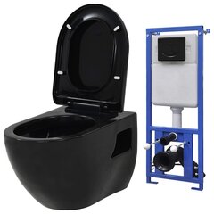 Seinään kiinnitettävä WC piilotettu säiliö keraaminen musta hinta ja tiedot | WC-istuimet | hobbyhall.fi