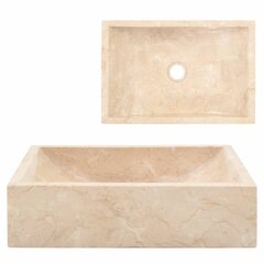 Pesuallas 45x30x12 cm marmori korkeakiilto kerma hinta ja tiedot | Pesualtaat | hobbyhall.fi