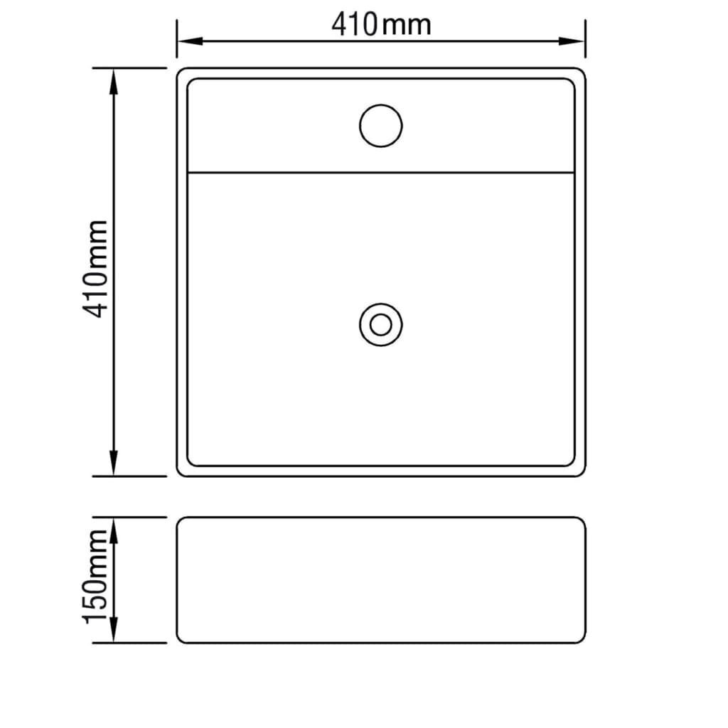 Pesuallas ylivuodolla 41x41x15 cm keraaminen hopea hinta ja tiedot | Pesualtaat | hobbyhall.fi