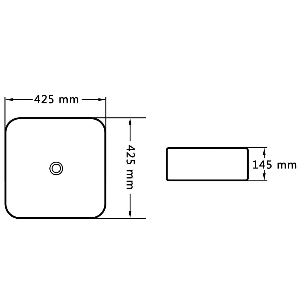 Pesuallas 42,5x42,5x14,5 cm keraaminen musta hinta ja tiedot | Pesualtaat | hobbyhall.fi