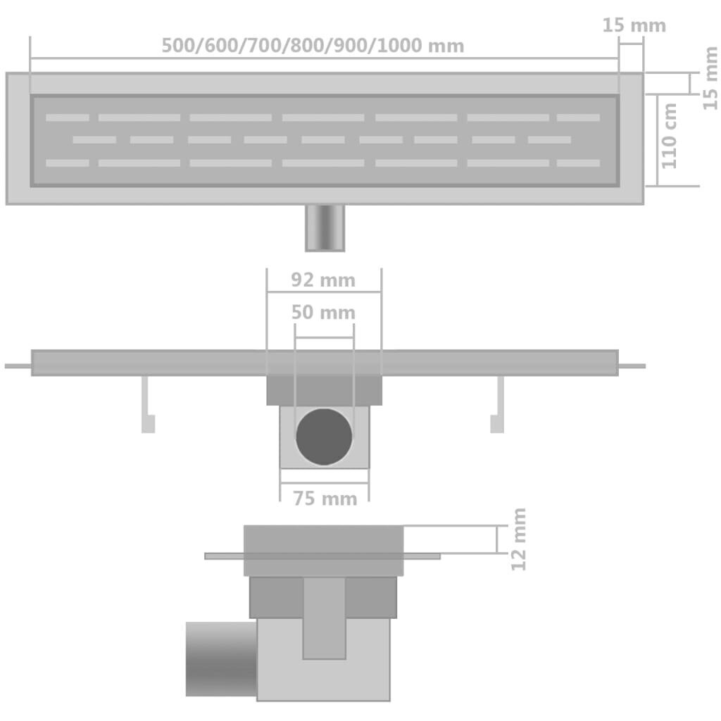 Lineaarinen suihkukaivo 2 kpl aalto 630x140mm ruostumaton teräs hinta ja tiedot | Lattiakaivot | hobbyhall.fi