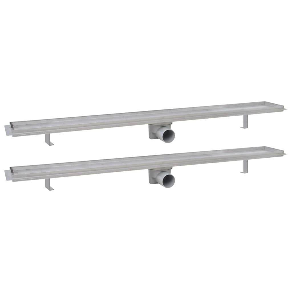 Lineaarinen suihkukaivo 2 kpl 1030x140 mm ruostumaton teräs hinta ja tiedot | Lattiakaivot | hobbyhall.fi