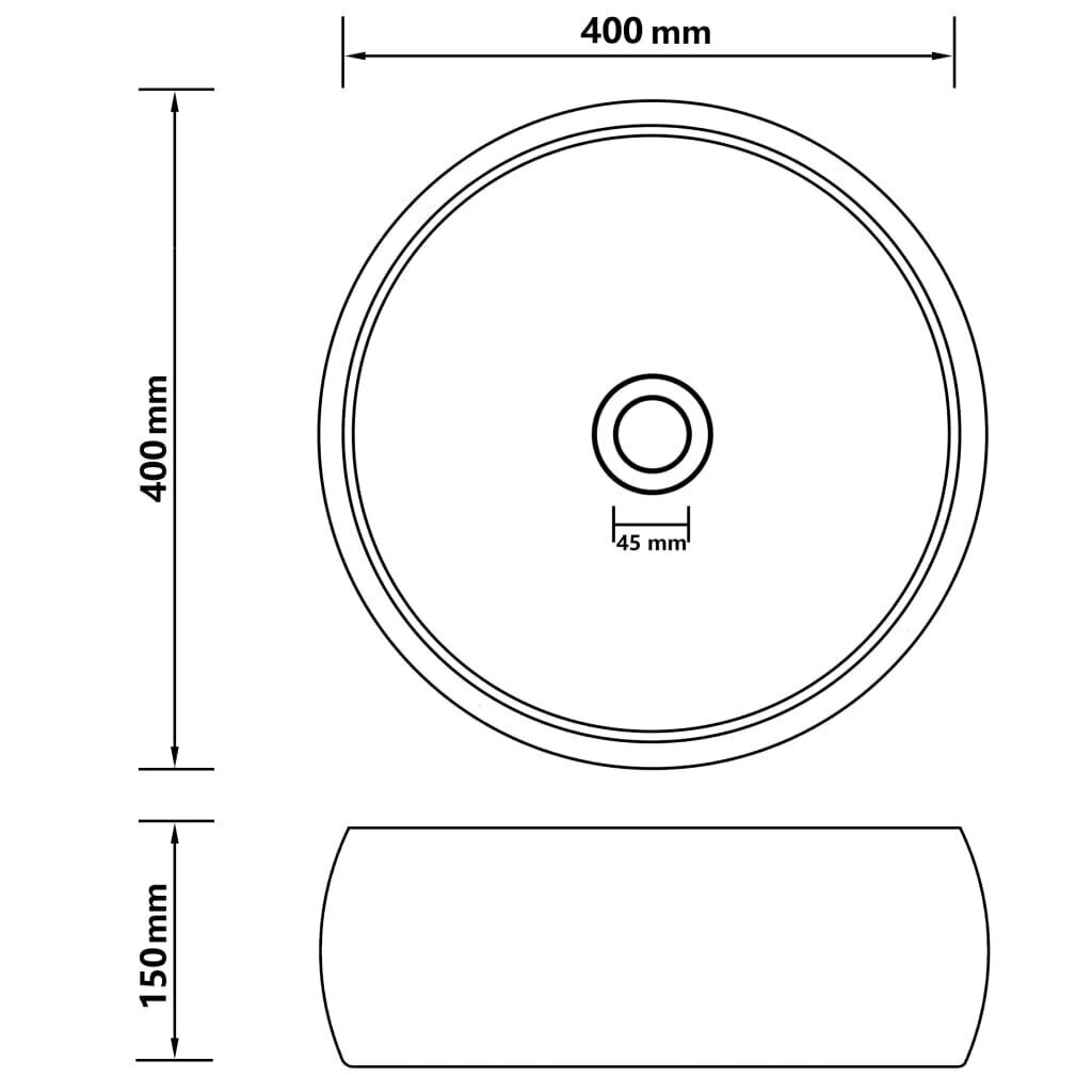 Ylellinen pesuallas pyöreä matta tummanvihreä 40x15 cm keraami hinta ja tiedot | Pesualtaat | hobbyhall.fi