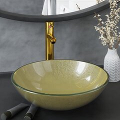 Kylpyhuoneen pesuallas hana ja tulppa kulta karkaistu lasi hinta ja tiedot | Pesualtaat | hobbyhall.fi