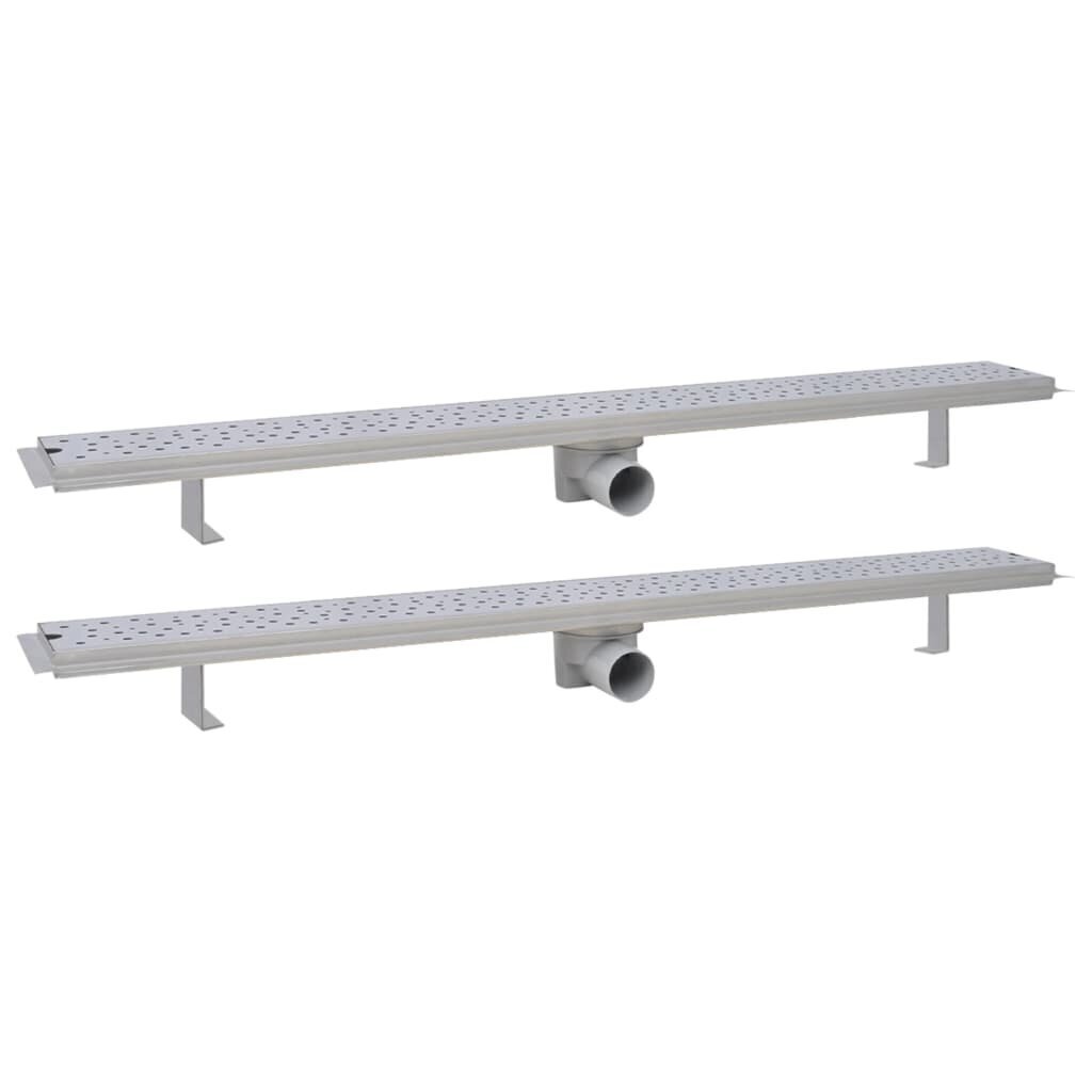 Lineaarinen suihkukaivo 2 kpl 1030x140 mm ruostumaton teräs hinta ja tiedot | Lattiakaivot | hobbyhall.fi