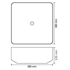 Pesuallas keraaminen neliö 38x38x13,5 cm musta hinta ja tiedot | Pesualtaat | hobbyhall.fi