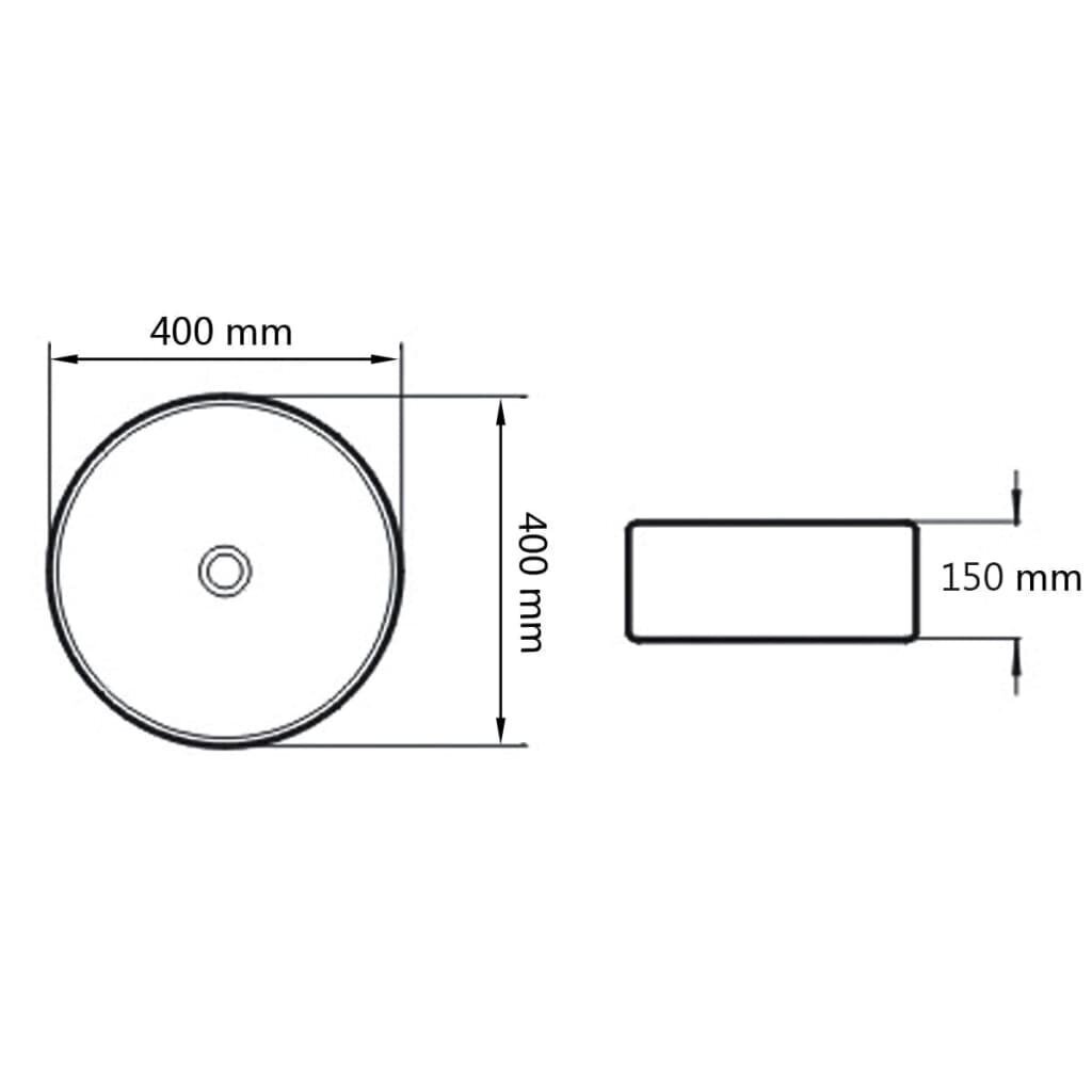 Keraaminen pesuallas pyöreä musta 40x15 cm hinta ja tiedot | Pesualtaat | hobbyhall.fi