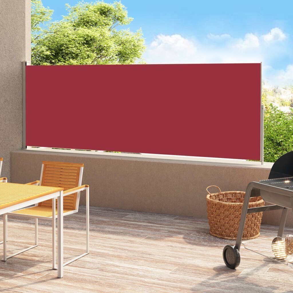 Sisäänvedettävä terassin sivumarkiisi 180x500 cm punainen hinta ja tiedot | Aurinkovarjot ja markiisit | hobbyhall.fi