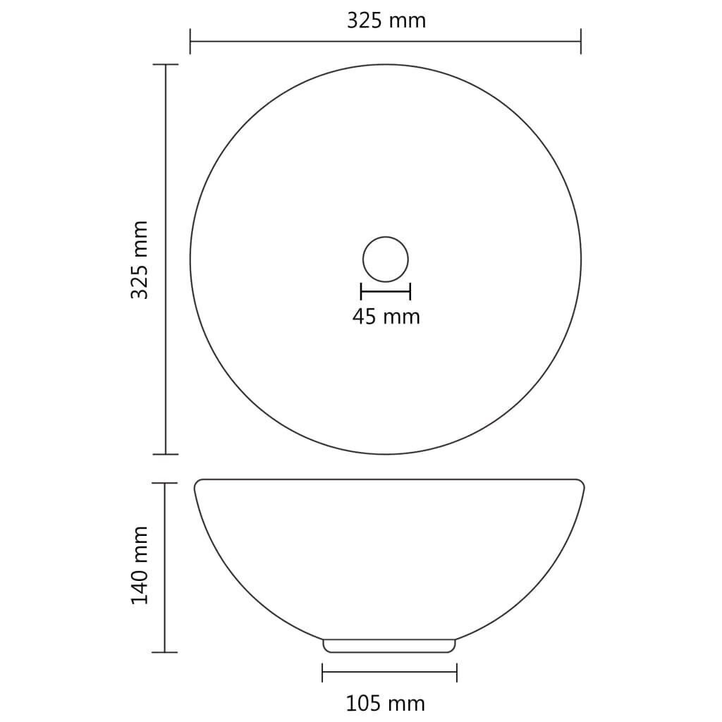 Ylellinen pesuallas pyöreä matta tummanharmaa 32,5x14cm keraami hinta ja tiedot | Pesualtaat | hobbyhall.fi