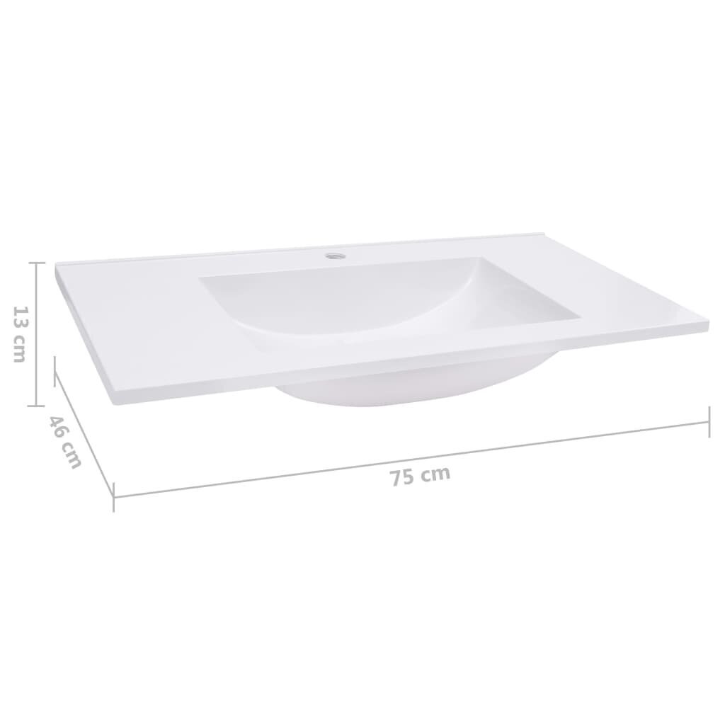 Sisäänrakennettu pesuallas 750x460x130 mm SMC valkoinen hinta ja tiedot | Pesualtaat | hobbyhall.fi