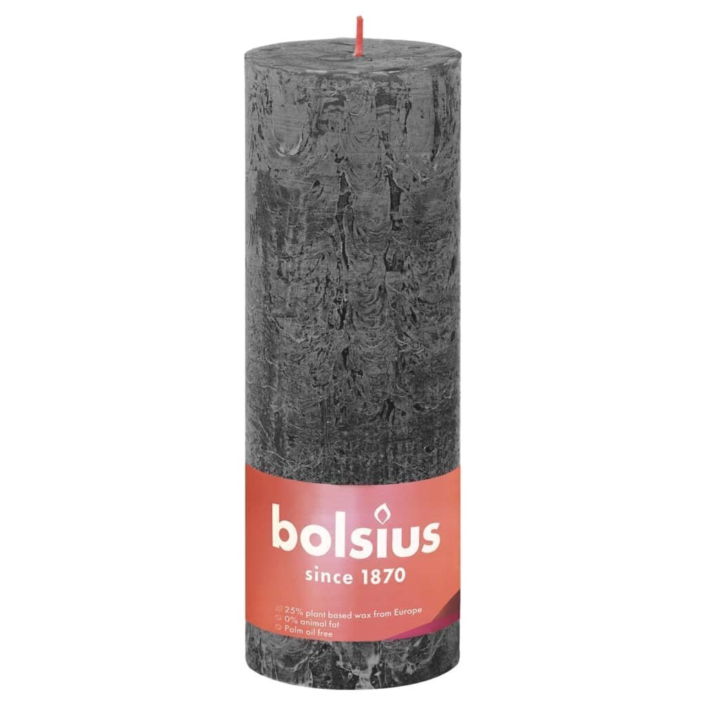 Bolsius Pilarikynttilät Shine 4 kpl 190x68 mm myrskynharmaa hinta ja tiedot | Kynttilät ja kynttilänjalat | hobbyhall.fi