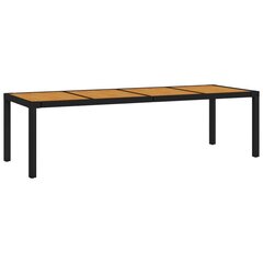 Puutarhapöytä musta 250x100x75cm polyrottinki hinta ja tiedot | Puutarhapöydät | hobbyhall.fi