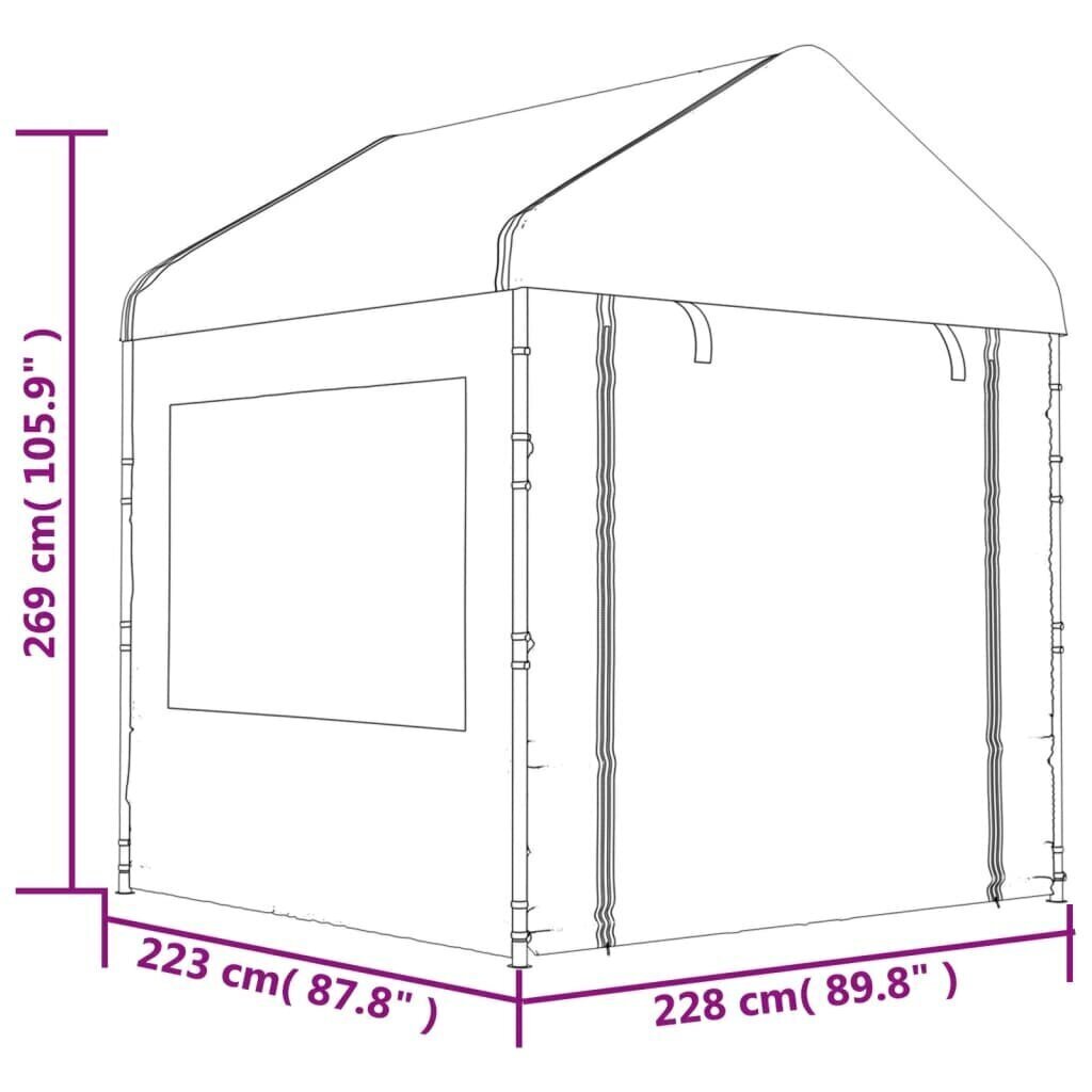 Huvimaja katolla valkoinen 8,92x2,28x2,69 m polyeteeni hinta ja tiedot | Puutarhapaviljongit | hobbyhall.fi