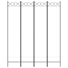 4-paneelinen Tilanjakaja valkoinen 160x200 cm kangas hinta ja tiedot | Sermit ja tilanjakajat | hobbyhall.fi