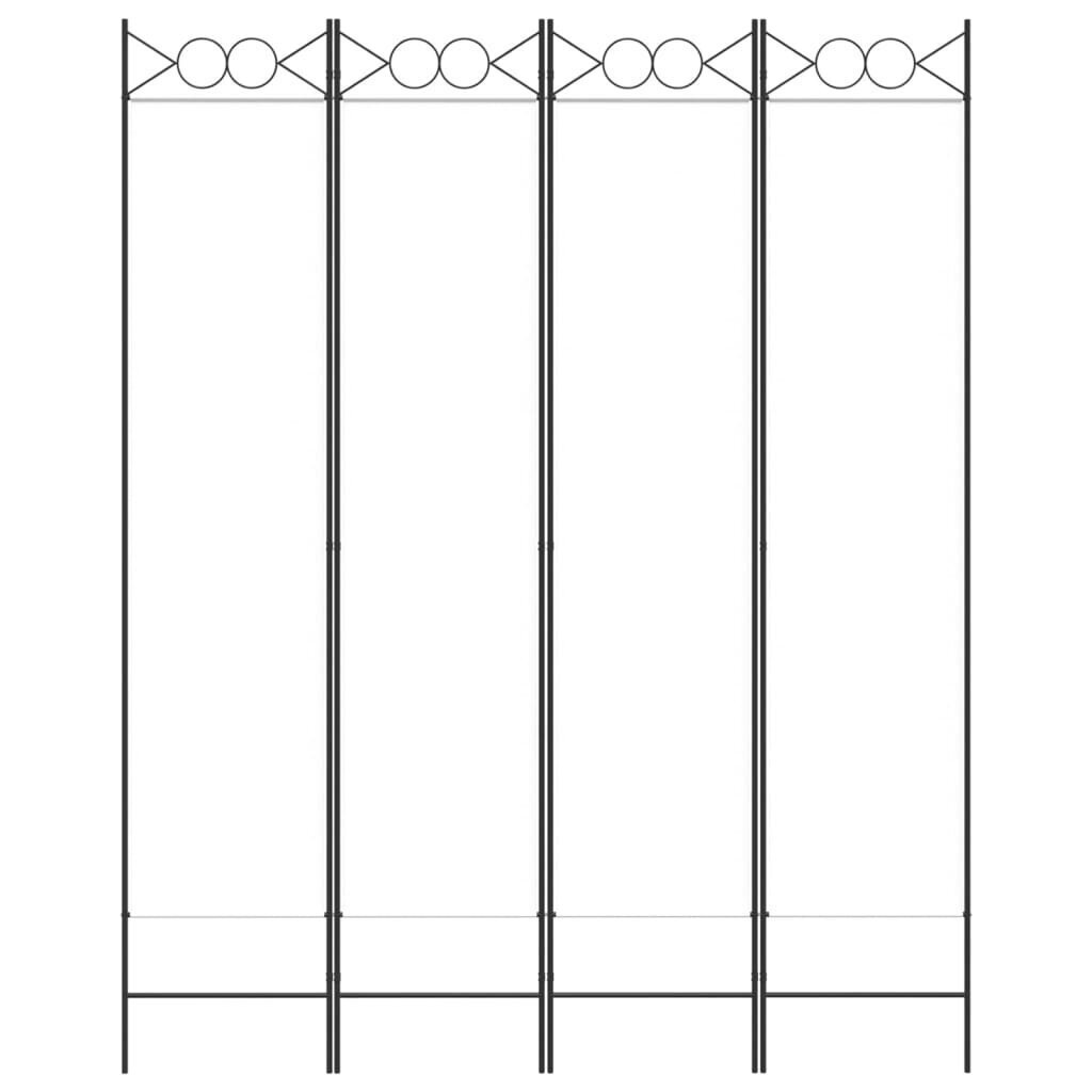 4-paneelinen Tilanjakaja valkoinen 160x200 cm kangas hinta ja tiedot | Sermit ja tilanjakajat | hobbyhall.fi