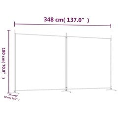 2-paneelinen Tilanjakaja ruskea 348x180 cm kangas hinta ja tiedot | Sermit ja tilanjakajat | hobbyhall.fi